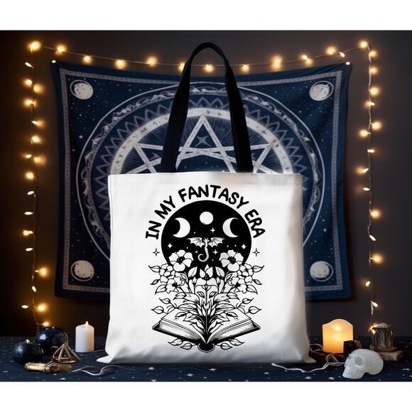 In My Fantasy Era Large Tote Bag for Readers, Book Lovers - Picture 3 of 3